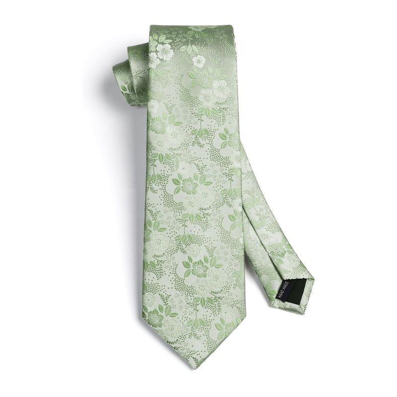Floral Tie Handkerchief Set - SAGE GREEN FLORAL-11