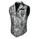 Gothic Lapel Vest for Men - SILVER/BLACK-6 