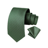 Houndstooth Tie Handkerchief Set - GREEN/BLACK 