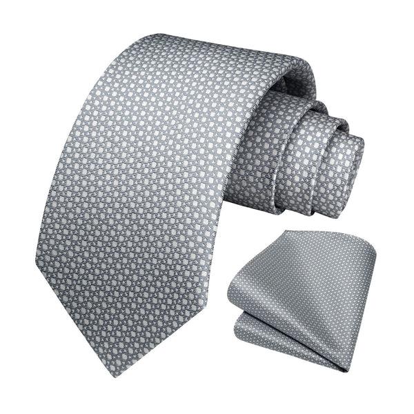 Houndstooth Tie Handkerchief Set - Z-GREY 