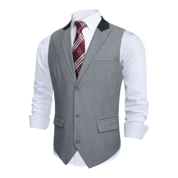 Formal Suit Vest - A-LIGHT GREY