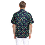 Hawaiian Tropical Shirts with Pocket - B-02 NAVY BLUE 