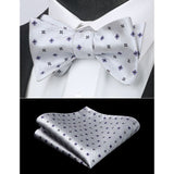 Floral Bow Tie & Pocket Square - WHITE 
