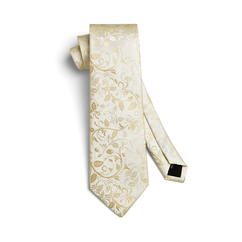 Floral Tie Handkerchief Set - B2-GOLD