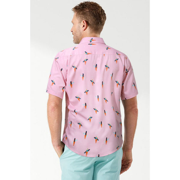 Hawaiian Tropical Shirts with Pocket - E-PINK 
