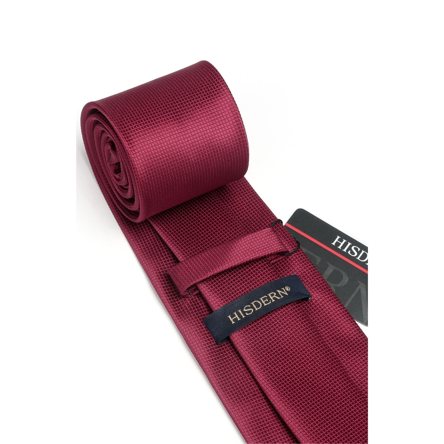 Houndstooth Tie Handkerchief Set - RED 2