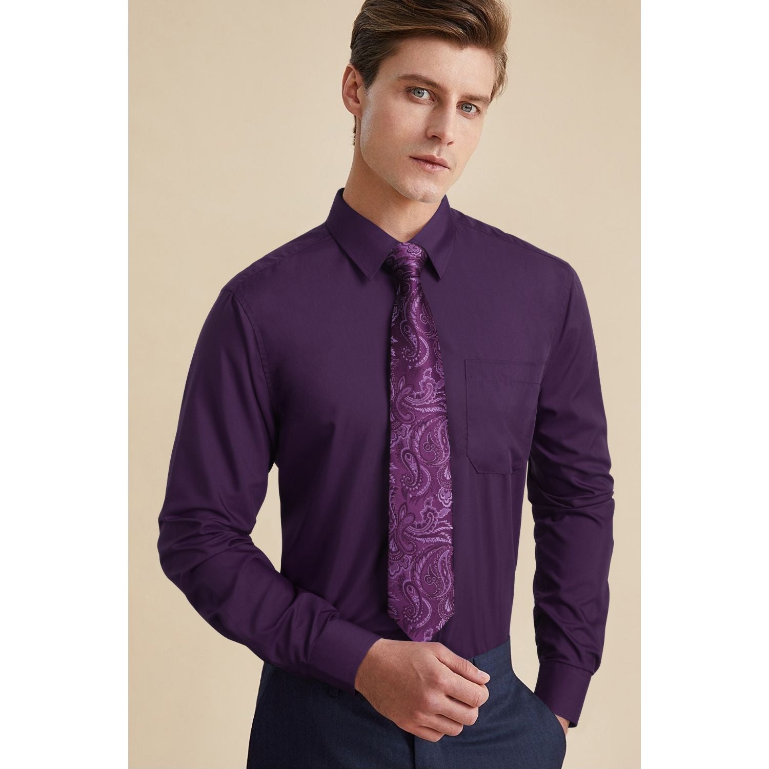 tie for purple shirt
