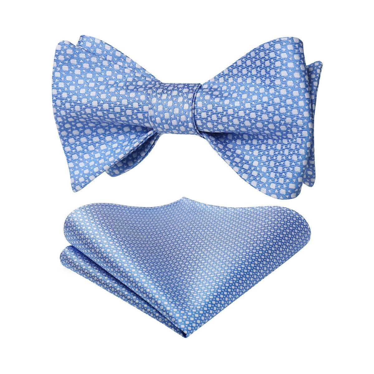Houndstooth Bow Tie & Pocket Square - BABY BLUE