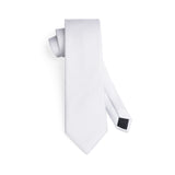 Solid Tie Handkerchief Cufflinks - WHITE 