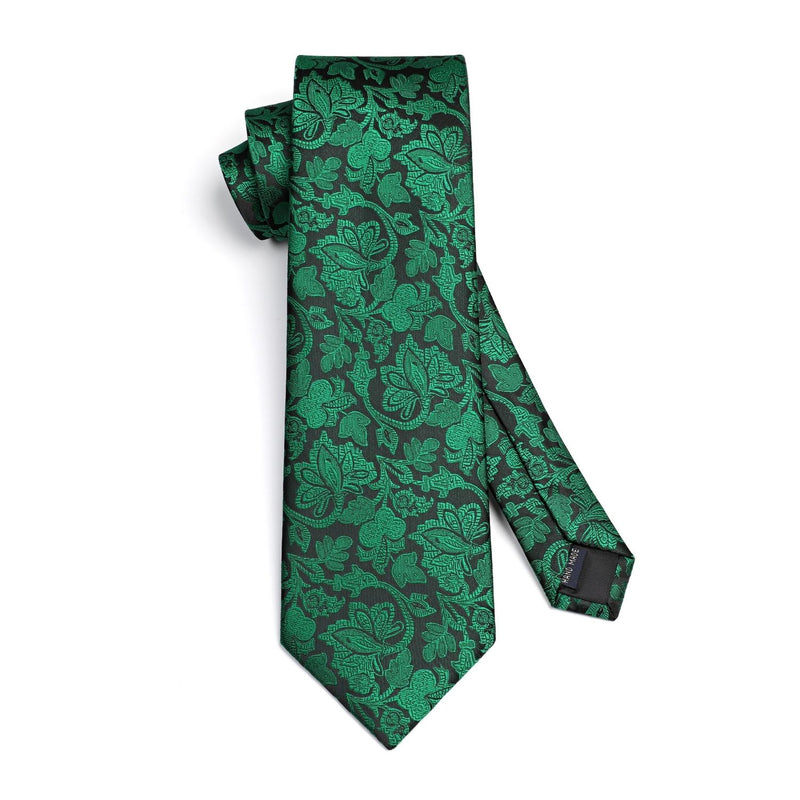 Floral Tie Handkerchief Set - GREEN FLORAL - 9