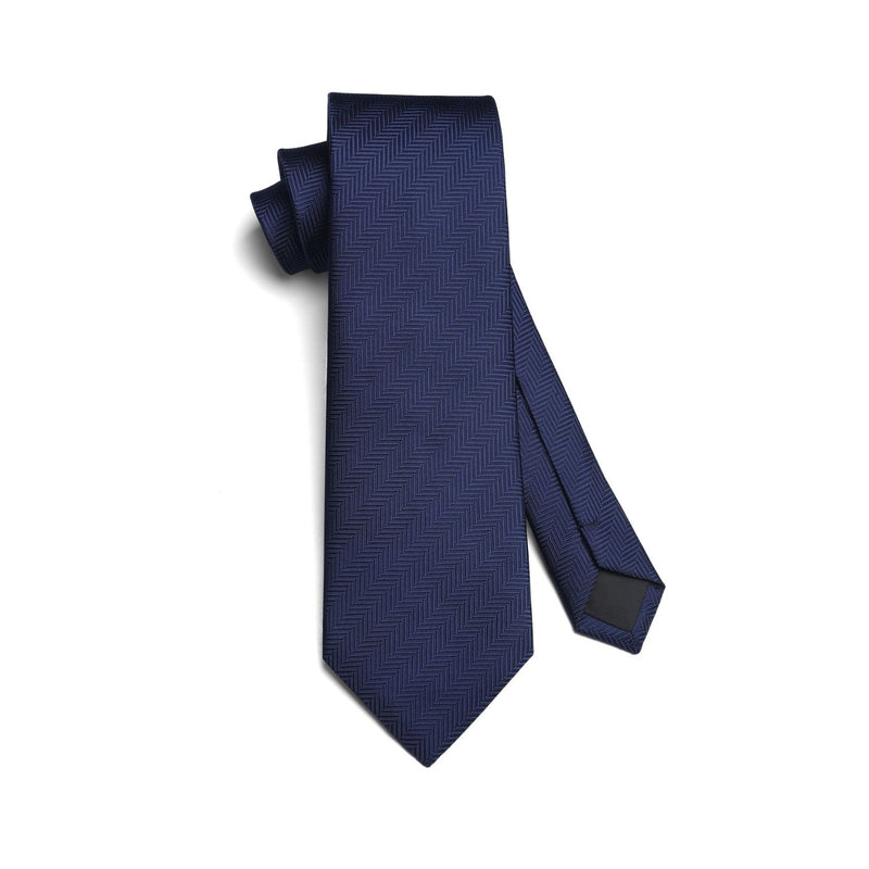 Stripe Tie Handkerchief Cufflinks - BLUE 