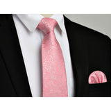 Paisley Tie Handkerchief Cufflinks - B-PINK 
