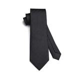 Stripe Tie Handkerchief Cufflinks - BLACK 