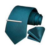 Solid Tie Handkerchief Clip - DARK GREEN-1 