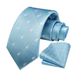 Rabbit Tie Handkerchief Set - LIGHT BLUE-1 