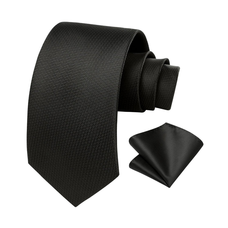 Houndstooth Tie Handkerchief Set - C1-BLACK 
