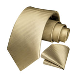 Houndstooth Tie Handkerchief Set - D-05 CHAMPAGNE GOLD 