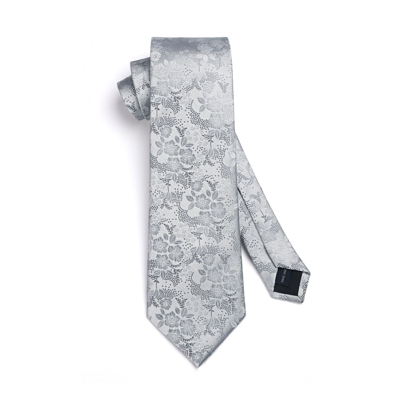 Floral Tie Handkerchief Set - X-BLACK/WHITE 