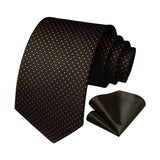 Polka Dot Tie Handkerchief Set - A6-BLACK/YELLOW 