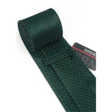 Plaid Tie Handkerchief Clip - A-EMERALD GREEN