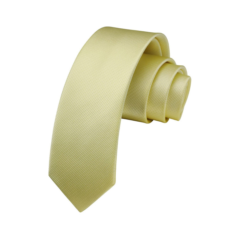 Solid 2.4'' Skinny Formal Tie - LIGHT YELLOW 