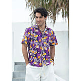Hawaiian Tropical Shirts with Pocket - Z2-PURPLE
