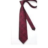 Plaid Tie Handkerchief Set - RED