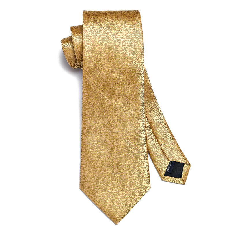 Houndstooth Tie Handkerchief Set - GOLD 