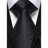 Polka Dot Tie Handkerchief Set - B1-ORANGE/BLACK 