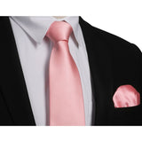 Solid Tie Handkerchief Cufflinks - G1-ROSE PINK