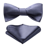 Solid Bow Tie & Pocket Square - G2-GREY 