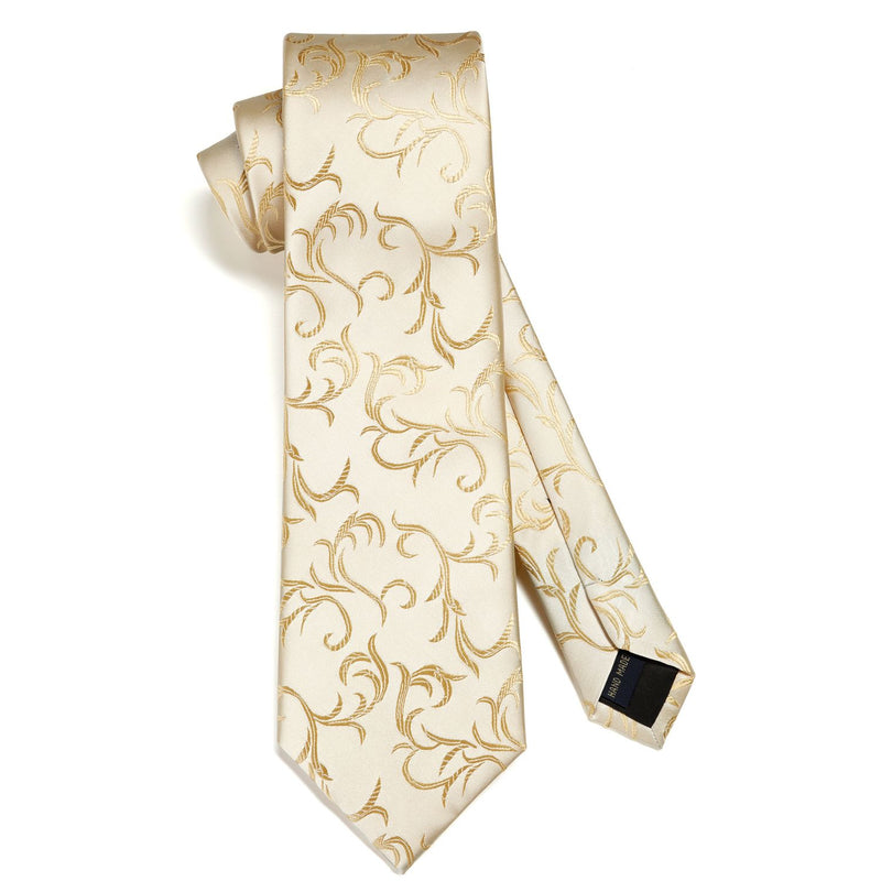 Floral Tie Handkerchief Set - X-GREY FLOWER 