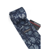 Floral Tie Handkerchief Set - 27 NAVY BLUE 