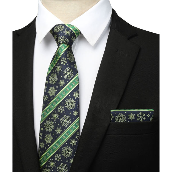 Christmas Tie Handkerchief Set - BLUE