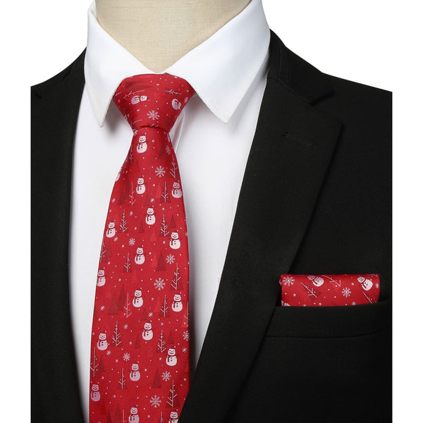 Christmas Tie Handkerchief Set - B-2 RED