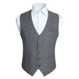 Formal Suit Vest - A-GREY-SMOOTH BACK 