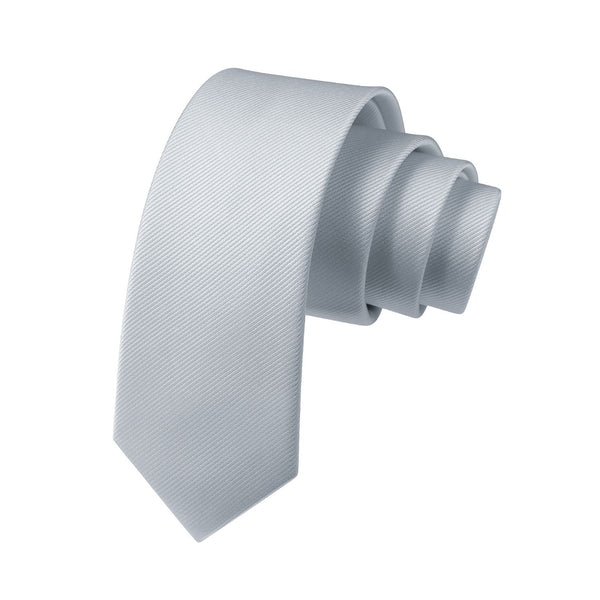 Solid 2.17 inch Skinny Formal Tie - 04-LIGHT GREY 