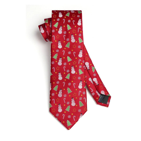 Christmas Tie Handkerchief Set - RED/GREEN