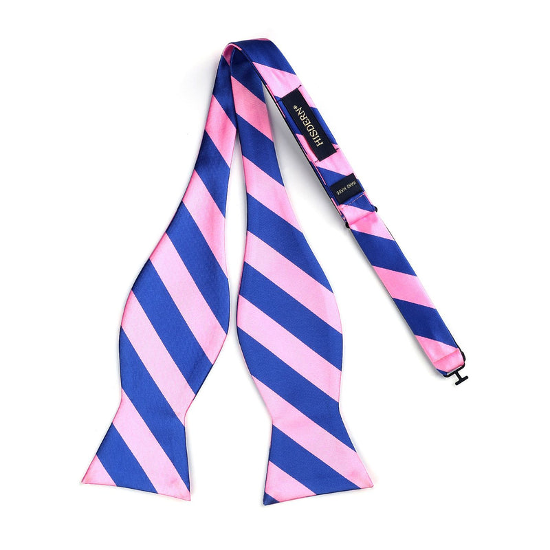 Stripe Bow Tie & Pocket Square - D-PINK/BLUE 