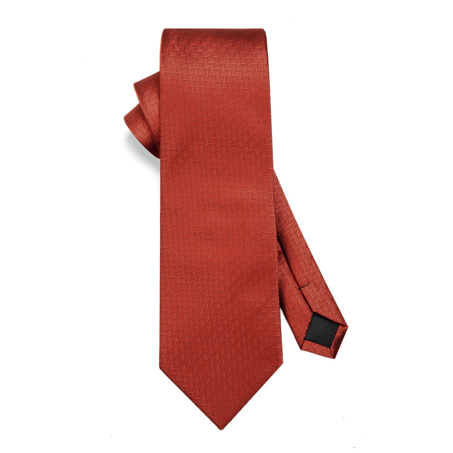 Houndstooth Tie Handkerchief Set - BURNT ORANGE