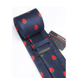 Strawberry Tie Handkerchief Set - NAVY BLUE 