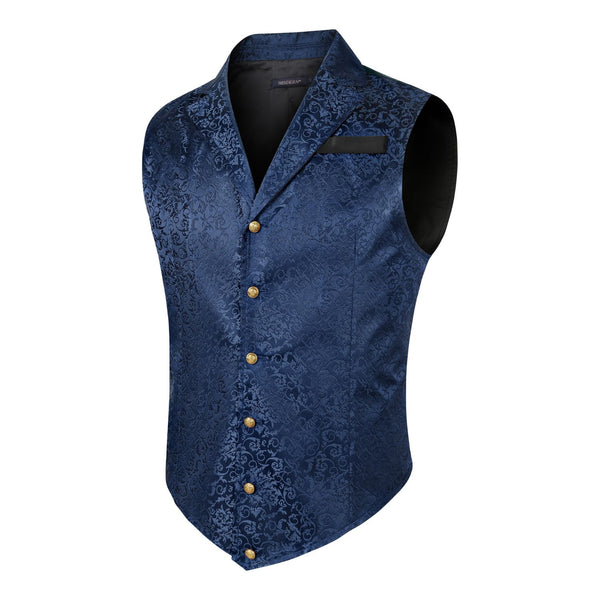Gothic Lapel Vest for Men - NAVY BLUE 