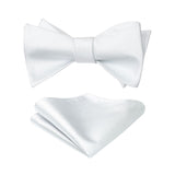 Solid Bow Tie & Pocket Square - WHITE 