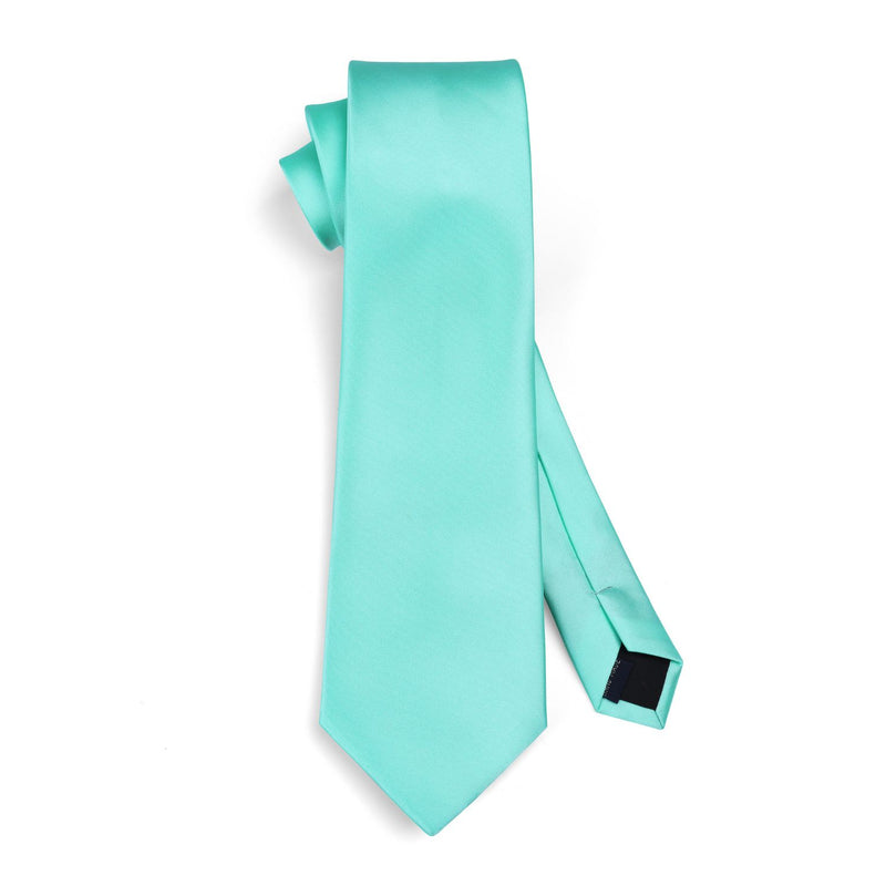 Solid Tie Handkerchief Set - MINT GREEN