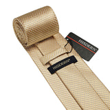 Plaid Tie Handkerchief Set - C8-CHAMPAGNE 