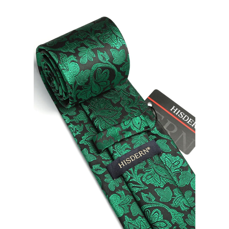 Floral Tie Handkerchief Set - GREEN FLORAL - 9