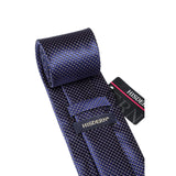 Plaid Tie Handkerchief Cufflinks - NAVY BLUE 