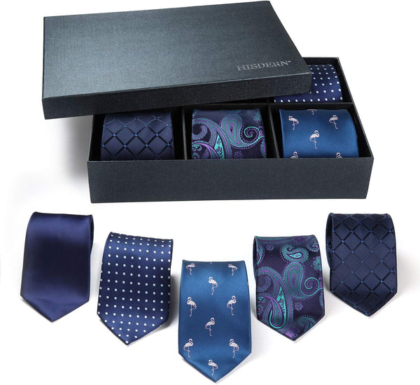 5PCS Tie & Pocket Square Set - 01-T5-S3 Christmas Gifts for Men