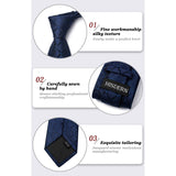 Plaid Tie Handkerchief Set - 01-NAVY BLUE