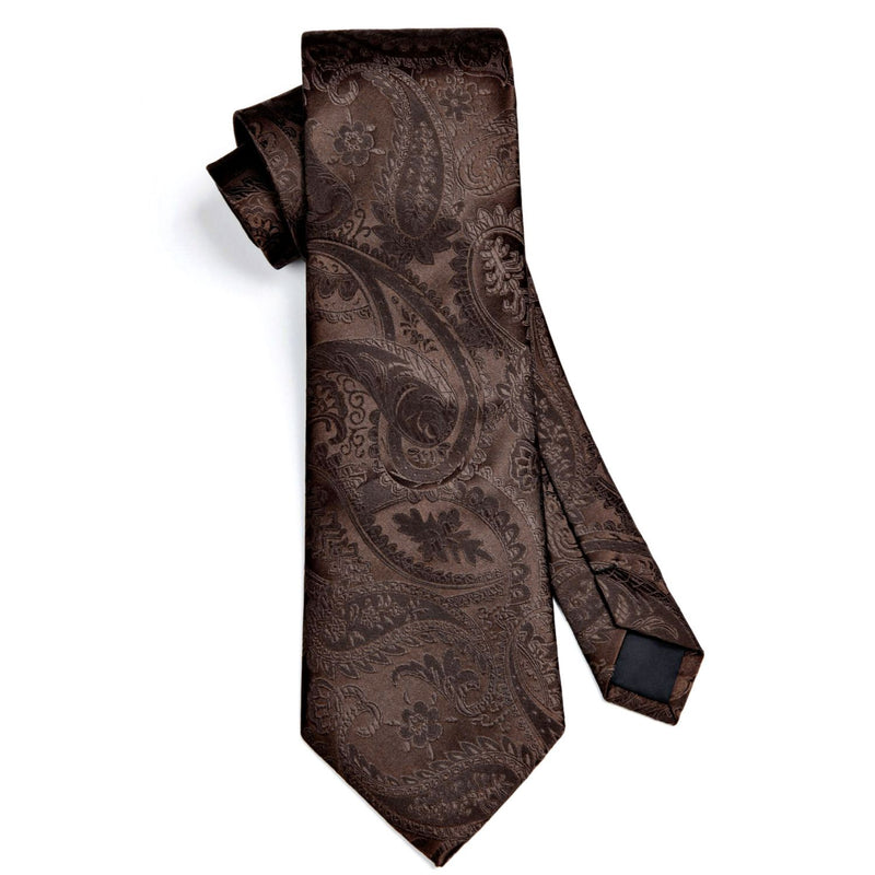 Paisley Tie Handkerchief Set - 2-COCOA BROWN 